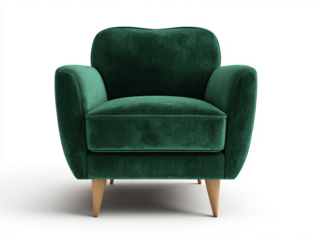 Sessel Samt Grün 90x85x82 cm - Gepolsterter Wohnzimmersessel geeignet für Wohnzimmer modernes Design-Luxeuphome