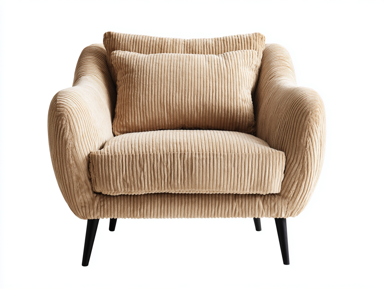 Sessel Cordstoff 90x85x78 cm - Beige - moderner Polstersessel geeignet für Wohnzimmer-Luxeuphome