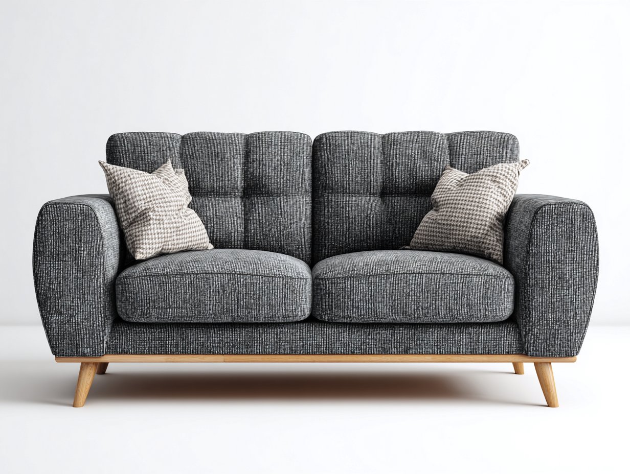 Zweisitzer Sofa Stoff 178x88x86 cm - Dunkelgrau - modernes Design geeignet für Wohnzimmer-Luxeuphome