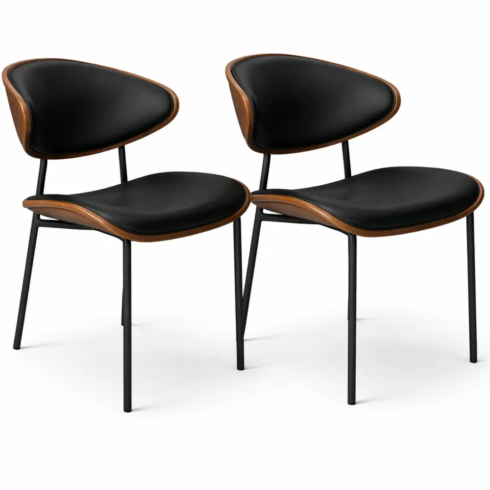 Esszimmerstühle mit Samtbezug und Metallbeinen, 2er Set, ergonomische Rückenlehne, Belastbarkeit bis 150 kg