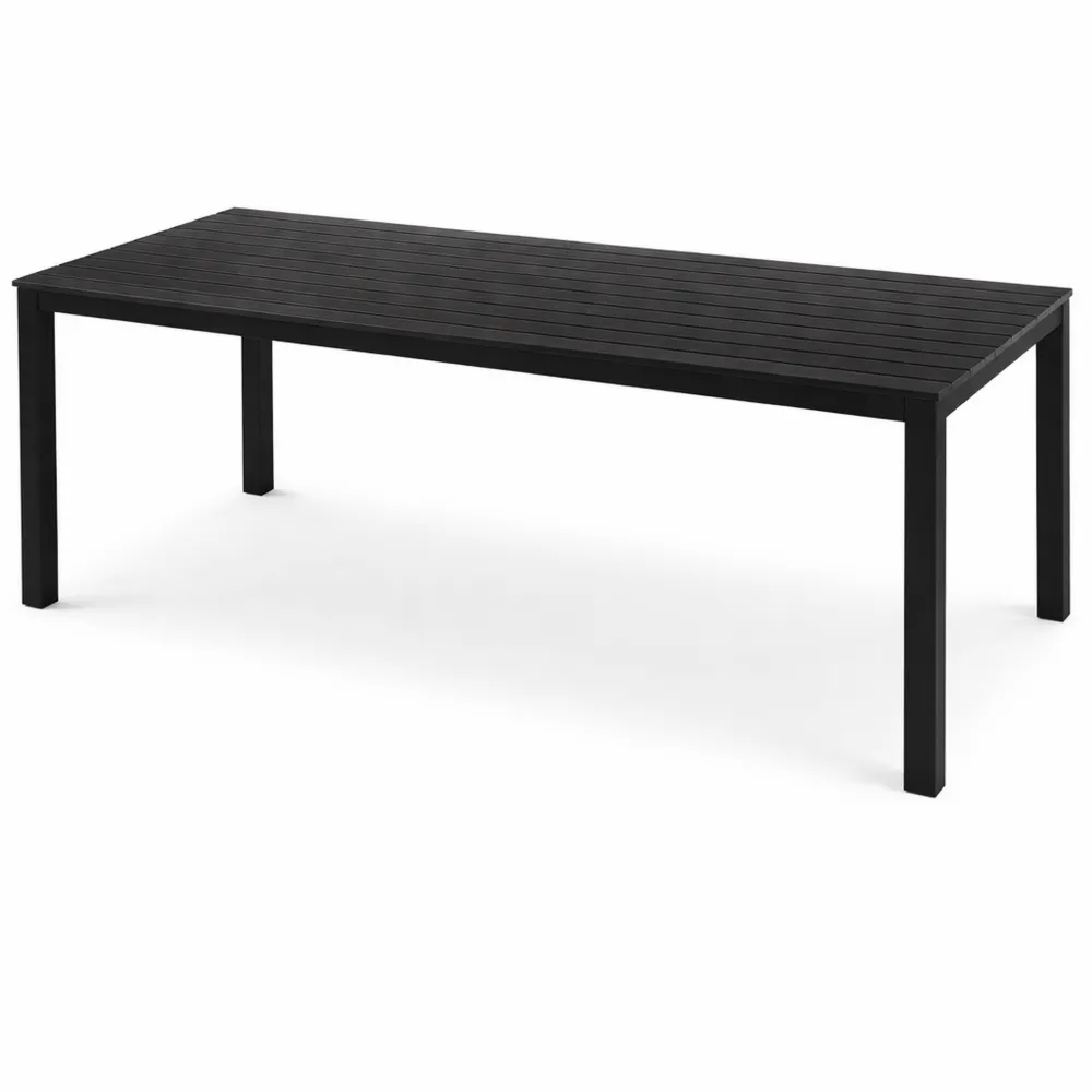 Wetterfester Gartentisch in Anthrazit mit Aluminiumgestell, 150x90x74 cm