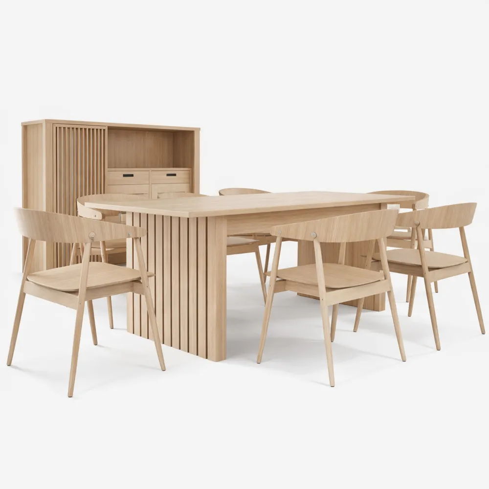 Moderner ausziehbarer Esstisch, Holzoptik, 180 cm