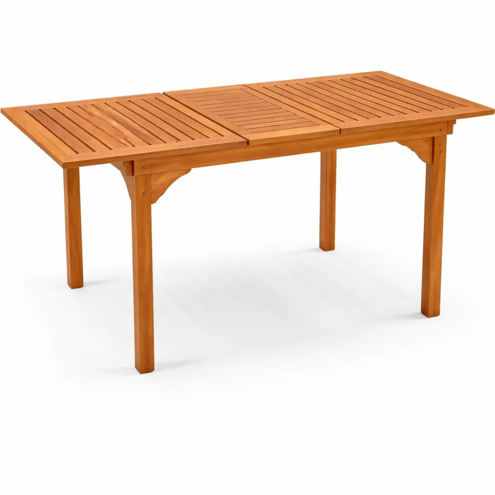 Ausziehbarer Balkontisch aus Eukalyptusholz für den Außenbereich