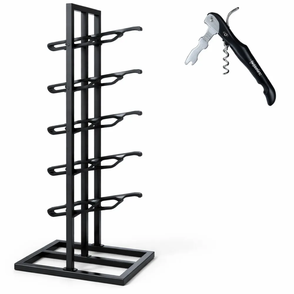 Metall-Weinregal für 12 Flaschen mit Pulverbeschichtung, schwarz