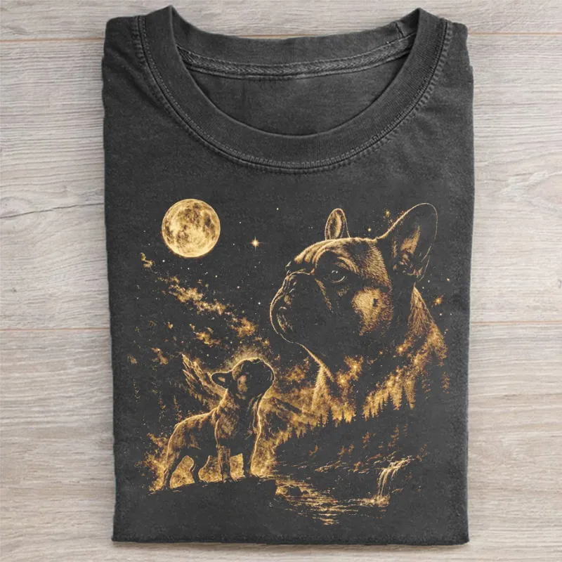 French Bulldog Howling at the Moon T-shirt