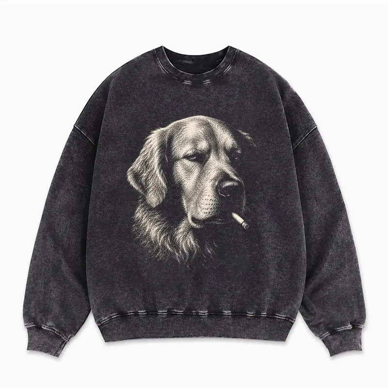 Funny Vintage Golden Retriever Smoking Dog Sweatshirt