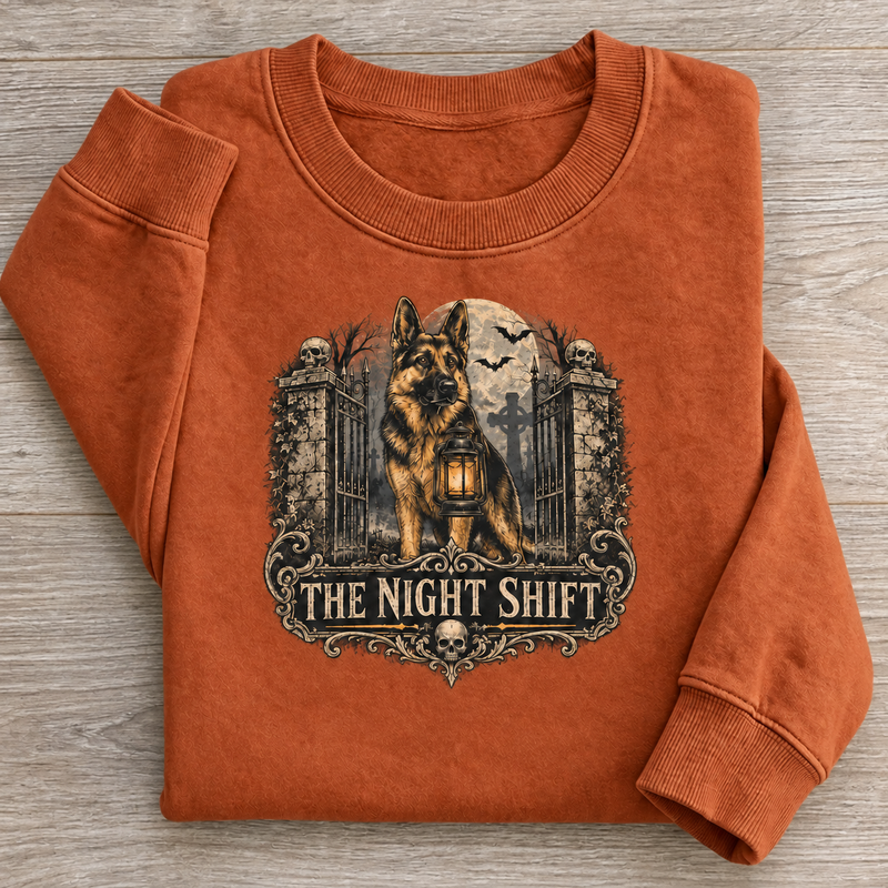 The Night Shift German Shepherd Halloween Sweatshirt