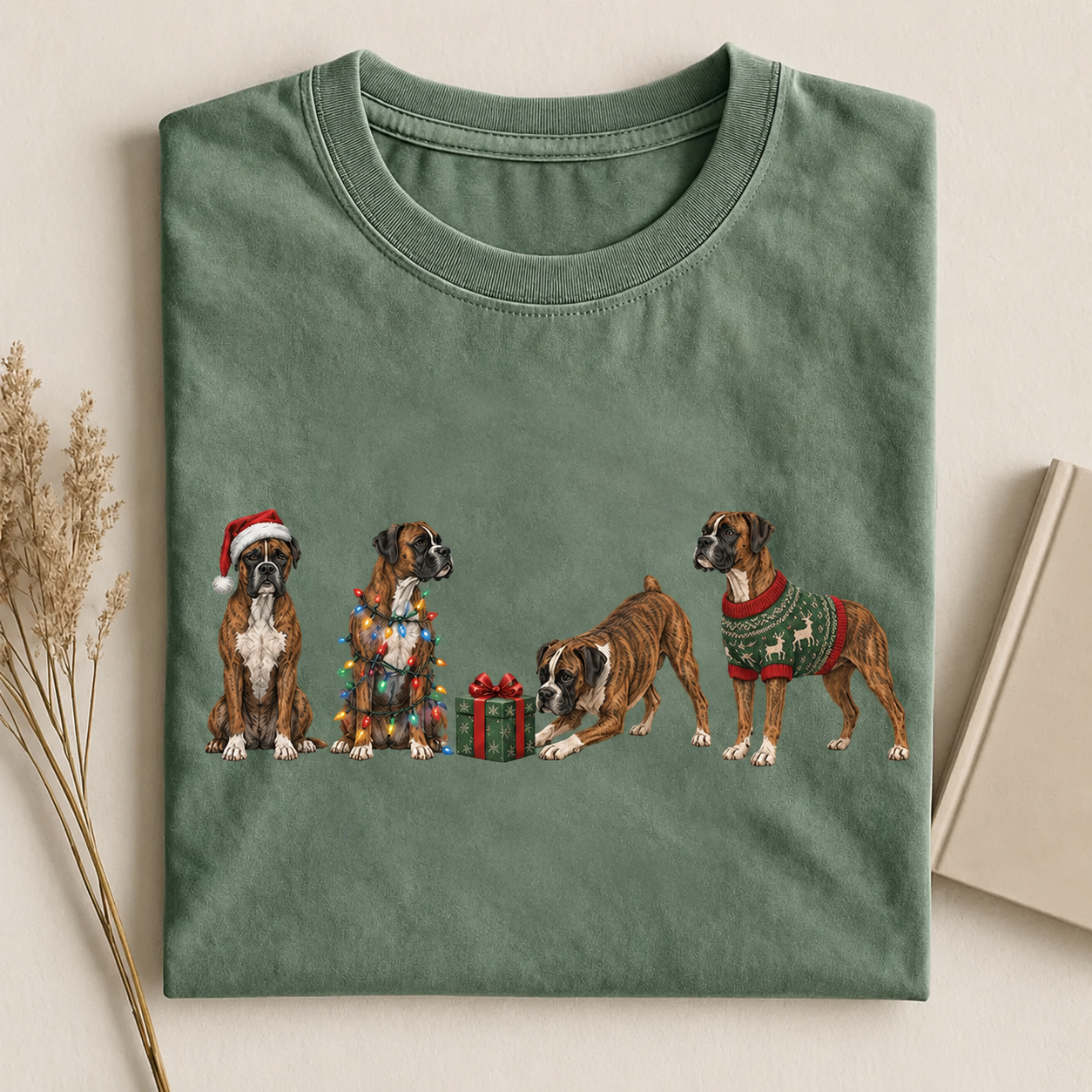 Christmas Boxer Dogs T-shirt