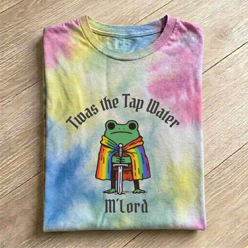 Twas the Tap Water Funny Frog LGBTQ Pride Tie Dye T-shirt