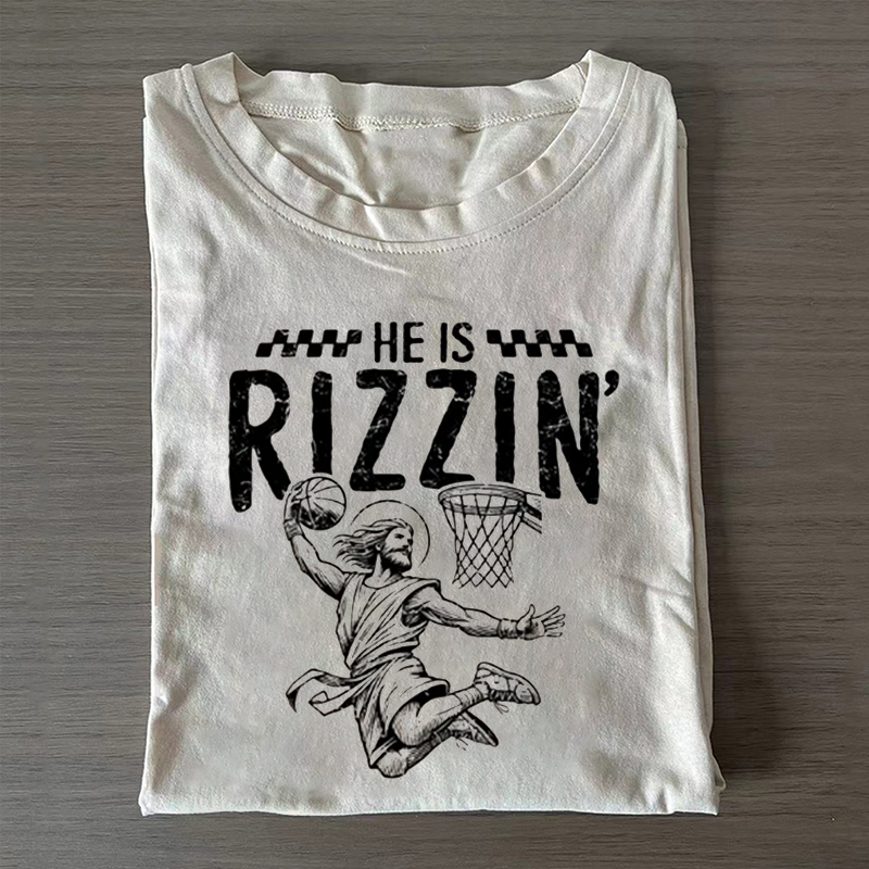 He Is Rizzin' Funny Jesus T-shirt