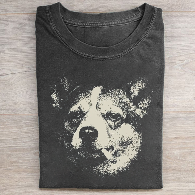 Smoking Corgi T-shirt