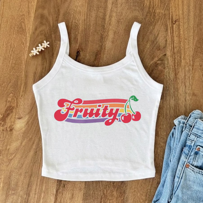 Fruit Cherry Gay Pride Crop Tank Top
