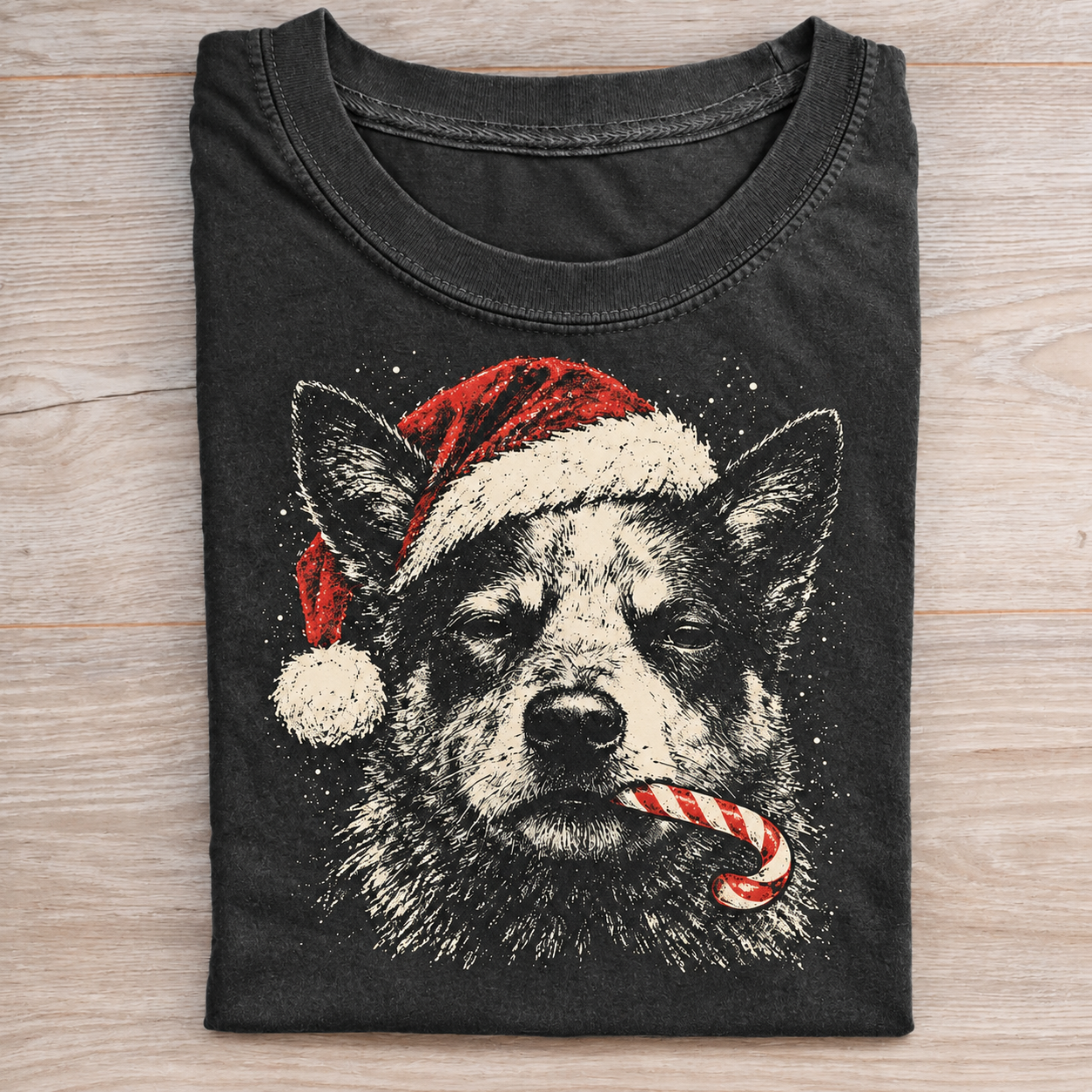 Blue Heeler Christmas Candy Cane T-shirt