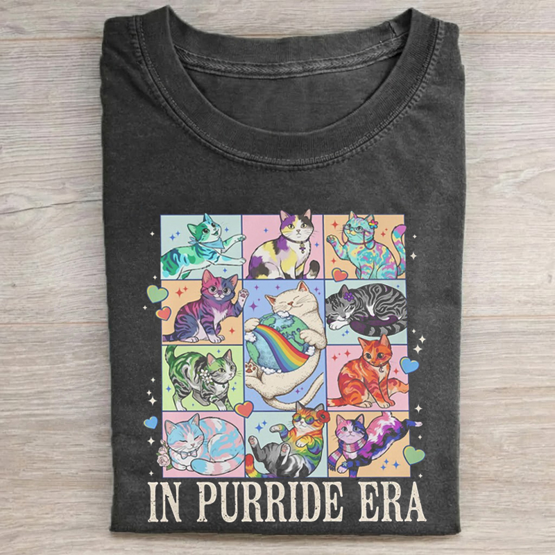 Purride Cat Rainbow Flag Lgbtq T-shirt