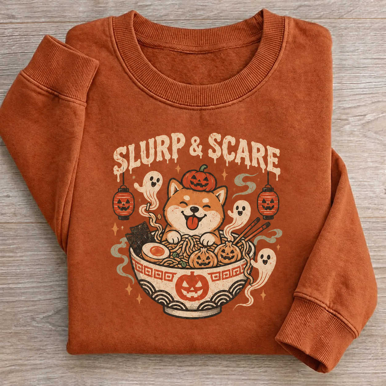 Slurp & Scare Shiba Inu Halloween Sweatshirt