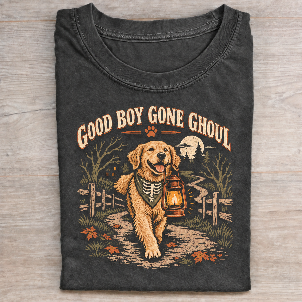 Good Boy Gone Ghoul Golden Retriever Halloween T-Shirt