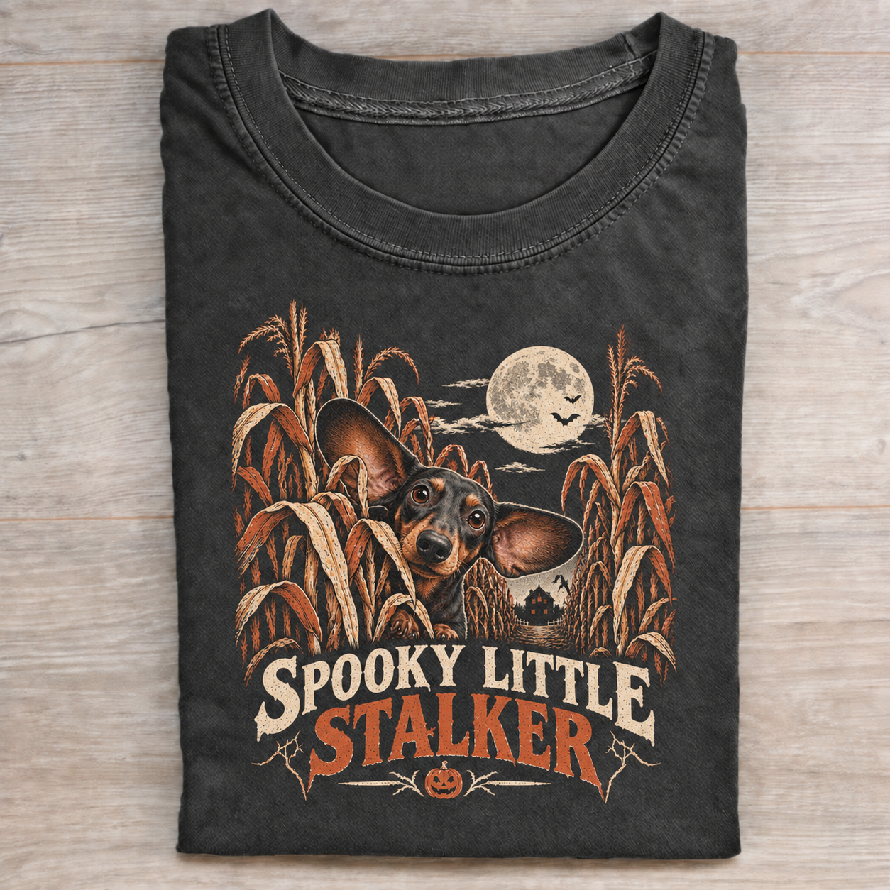 Spooky Little Stalker Dachshund Halloween T-Shirt