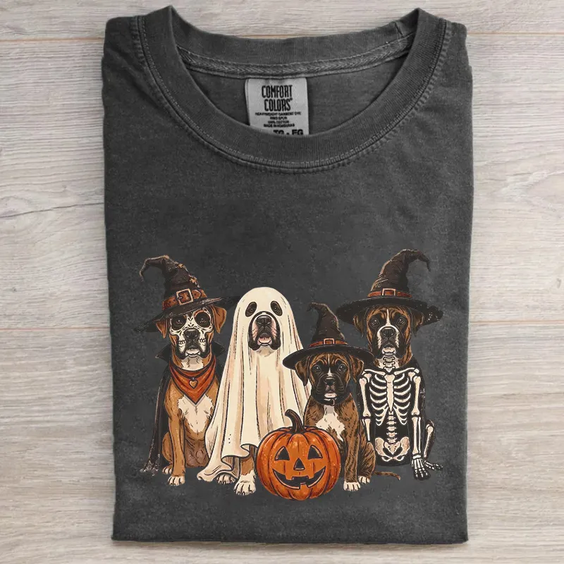 Halloween Boxer Ghost Dog T-shirt