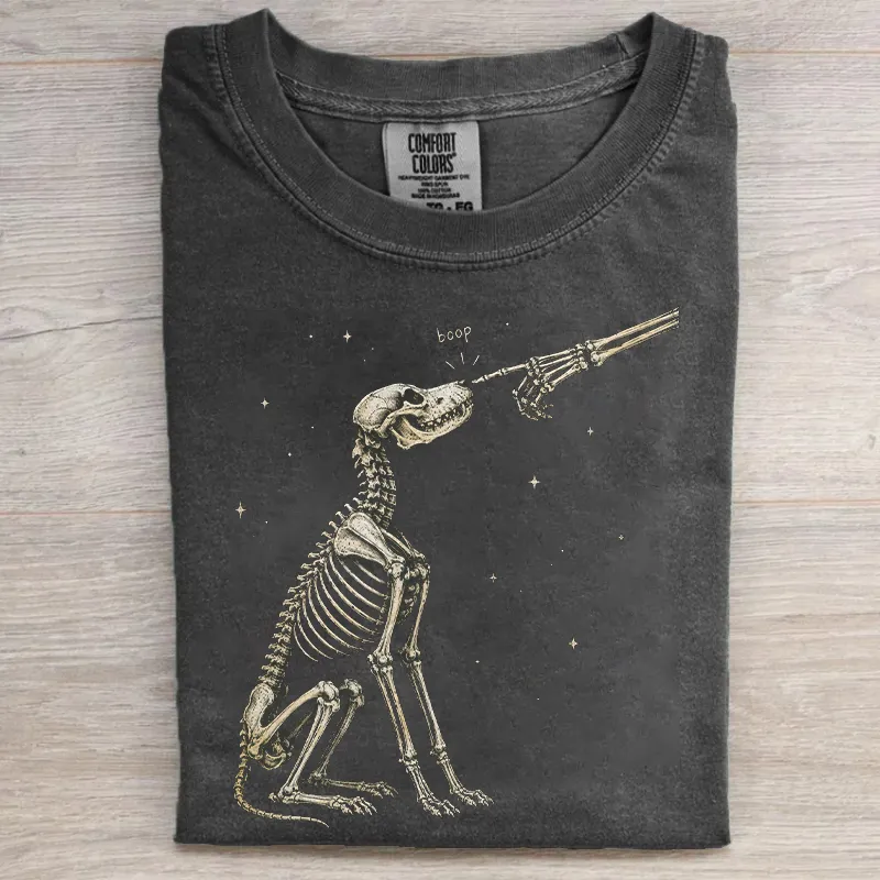Funny Boop Halloween Dog Skeleton T-shirt