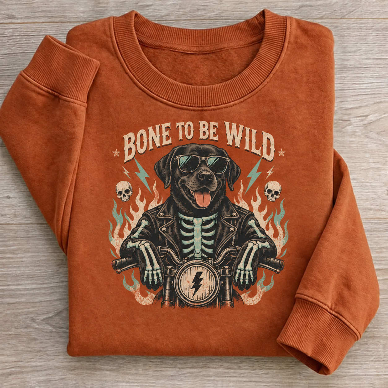 Bone to Be Wild Labrador Retriever Halloween Sweatshirt