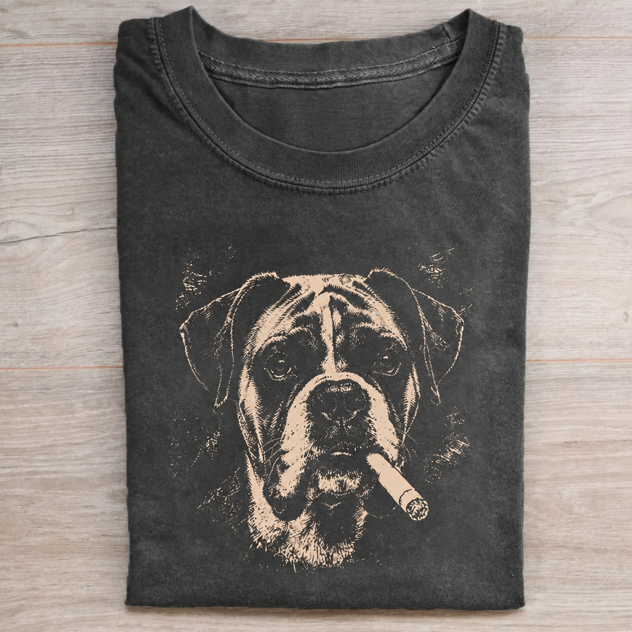 Vintage Smoking Boxer Dog T-shirt