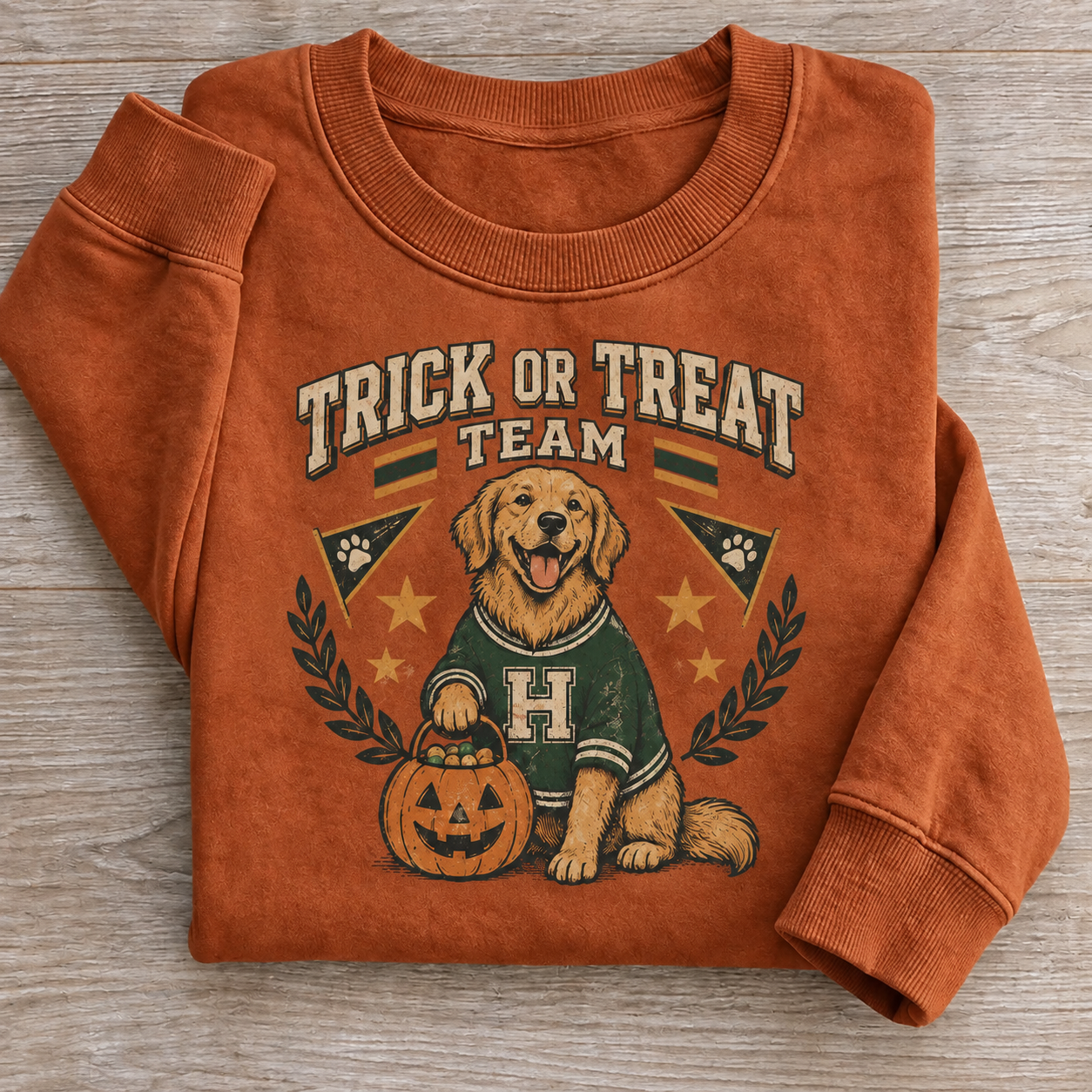 Trick or Treat Team Golden Retriever Halloween Sweatshirt