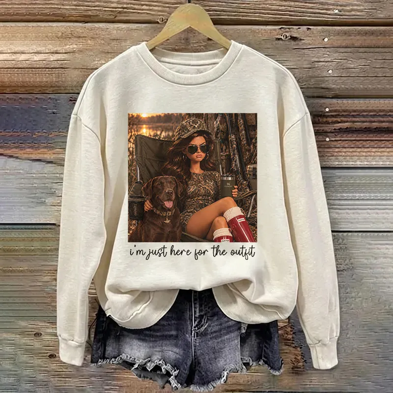 I'm Just Here For The Outfit Doll Hunting Sweatshirt
