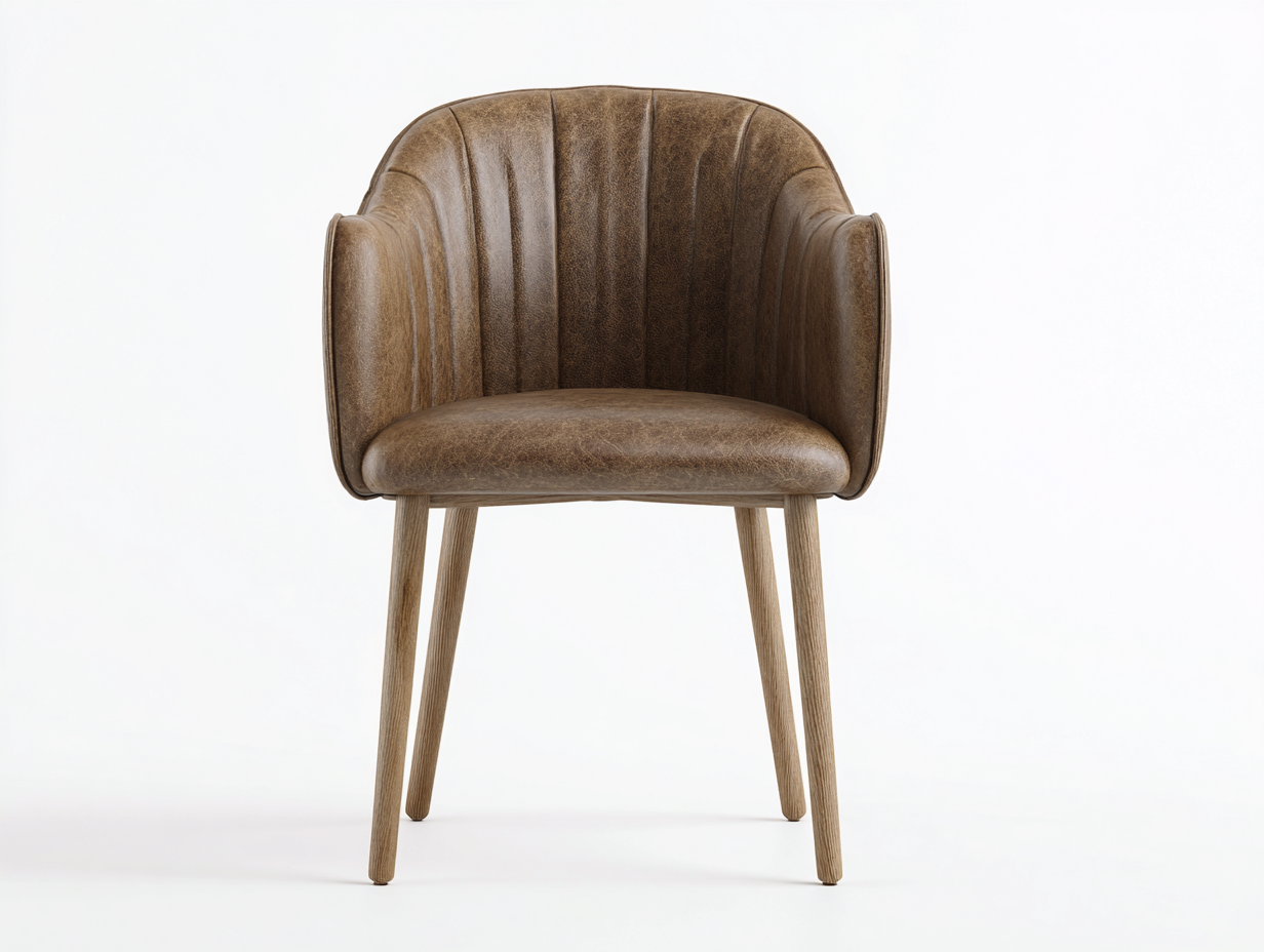 Sillas de comedor madera maciza y tapizado cuero sintético 58x54x82 cm - marrón - diseño moderno-Sofagetio