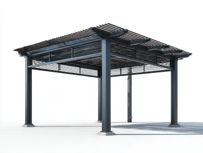 Pérgola de jardín aluminio acero 300x300x230 cm - gris azulado - protección solar exterior-Sofagetio