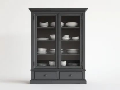 Vitrinas madera vidrio 120x45x200 cm - gris - almacenamiento y exposición moderno-Sofagetio
