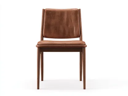 Sillas de comedor cuero sintético y madera 52x55x80 cm - marrón - diseño moderno apta para comedor-Sofagetio