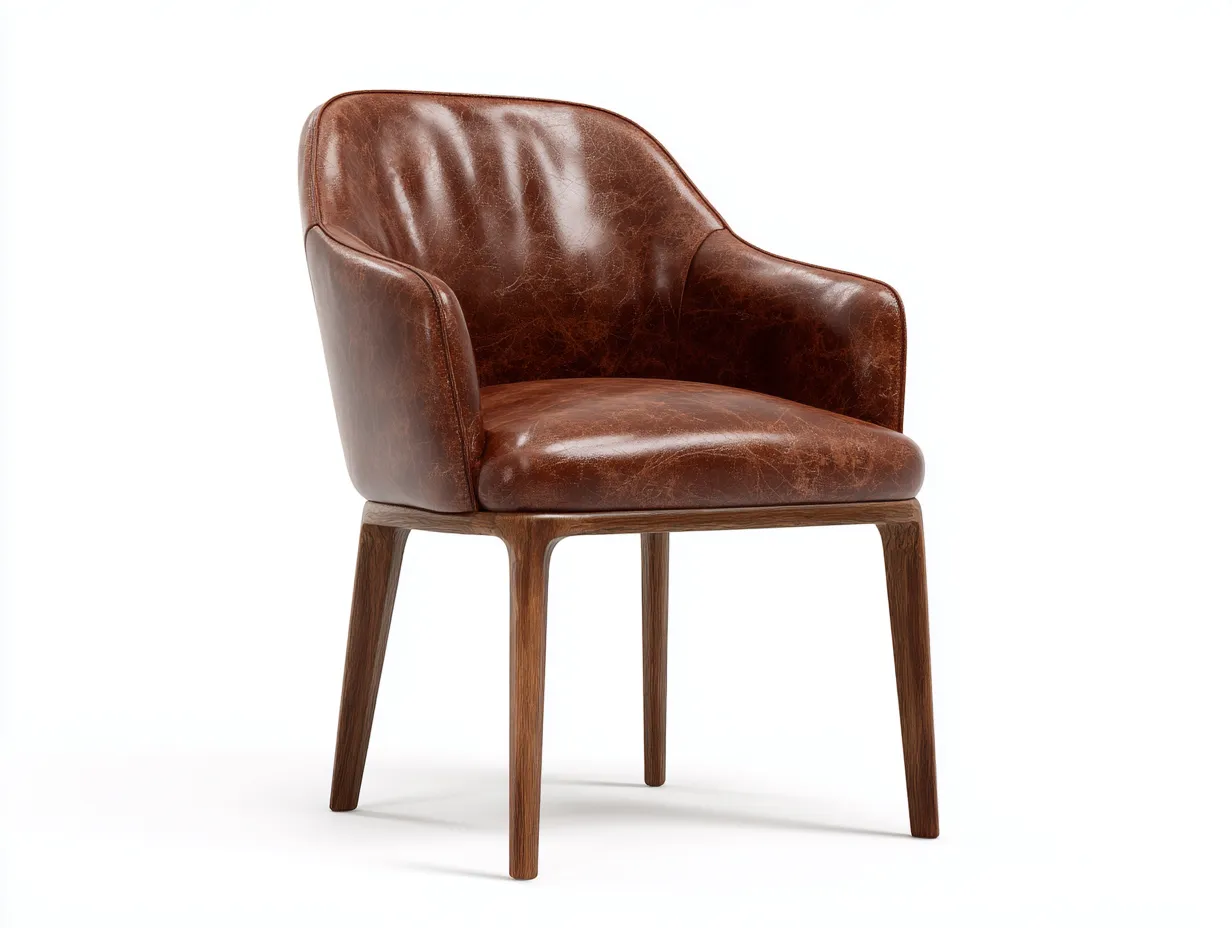 Sillas de comedor cuero sintético y madera 58x60x82 cm - marrón - diseño moderno apta para comedor-Sofagetio