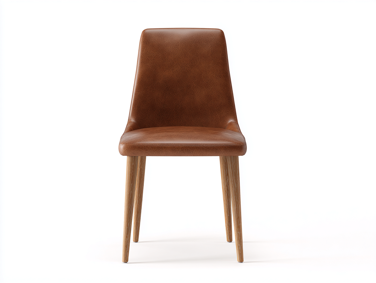 Sillas de comedor cuero sintético y madera 50x56x85 cm - marrón - diseño moderno apta para comedor-Sofagetio