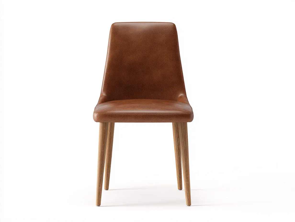 Sillas de comedor cuero sintético y madera 50x56x85 cm - marrón - diseño moderno apta para comedor-Sofagetio