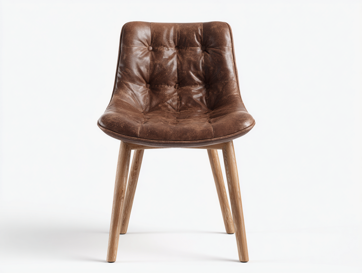 Sillas de comedor madera maciza y tapizado cuero sintético 56x52x84 cm - marrón - diseño moderno-Sofagetio