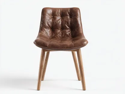 Sillas de comedor madera maciza y tapizado cuero sintético 56x52x84 cm - marrón - diseño moderno-Sofagetio