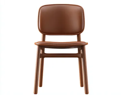Sillas de comedor madera maciza y tapizado cuero sintético 55x50x80 cm - marrón - diseño moderno-Sofagetio