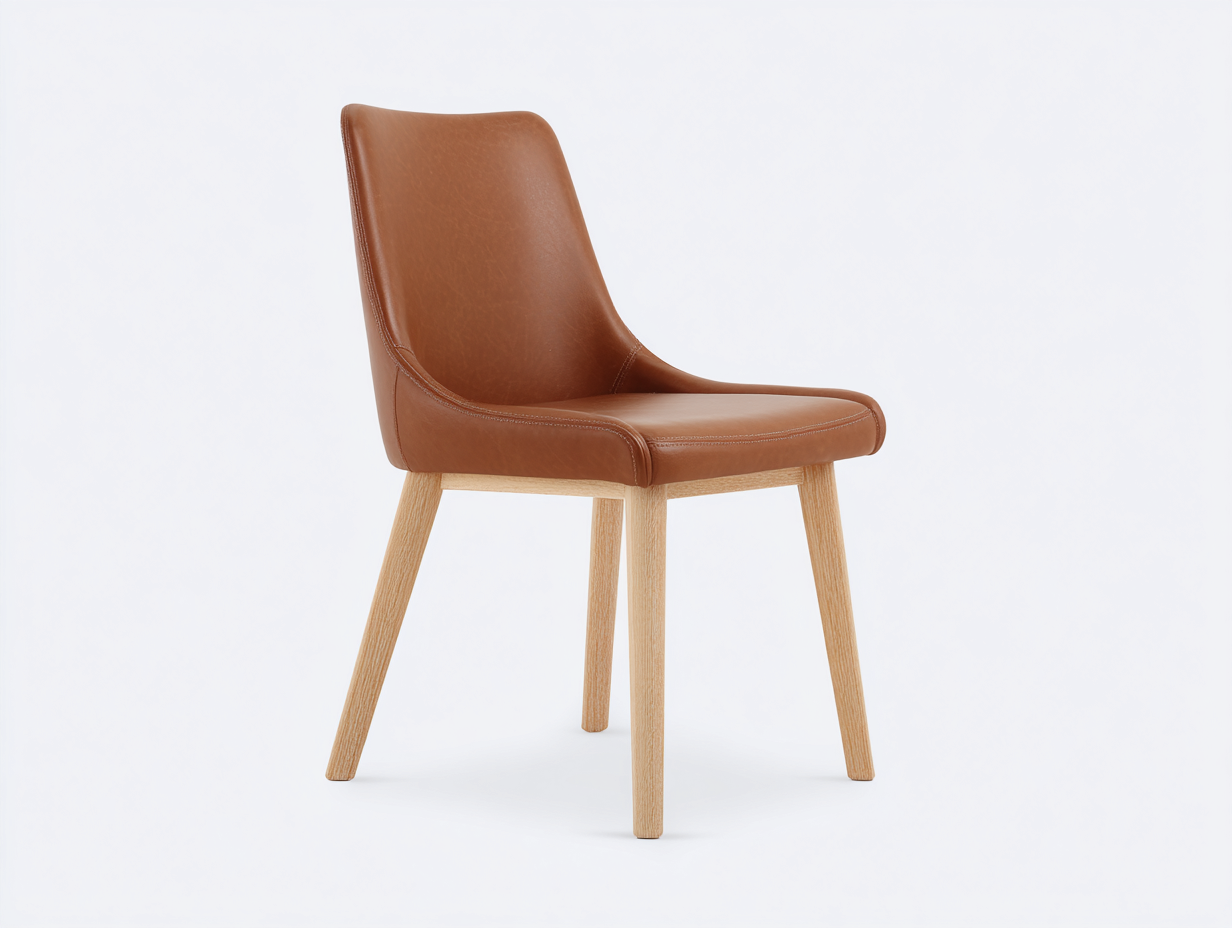 Sillas de comedor cuero sintético madera 45x52x85 cm - marrón-beige - diseño moderno-Sofagetio