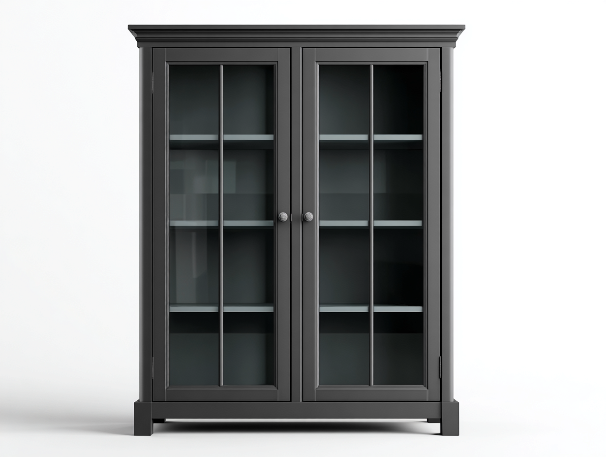 Vitrinas madera y vidrio 120x45x140 cm - negro - diseño clásico-Sofagetio