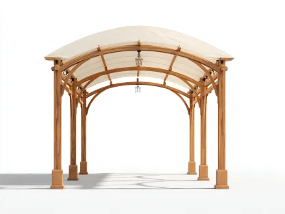 Pérgola de jardín de madera con cubierta de tela 300x400x270 cm - beige - estructura de madera - diseño clásico-Sofagetio