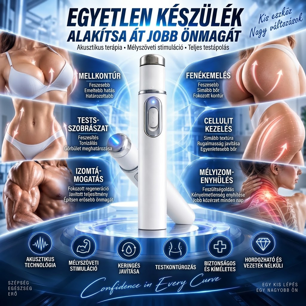 ULTRASONIC SHOCK WAVE BODY REMODELING SYSTEM™ – Fokozza a mell teltségét és megemeli a feneket. Serkenti az izomnövekedést. Fokozza a vérkeringést. Enyhíti a fájdalmat.
