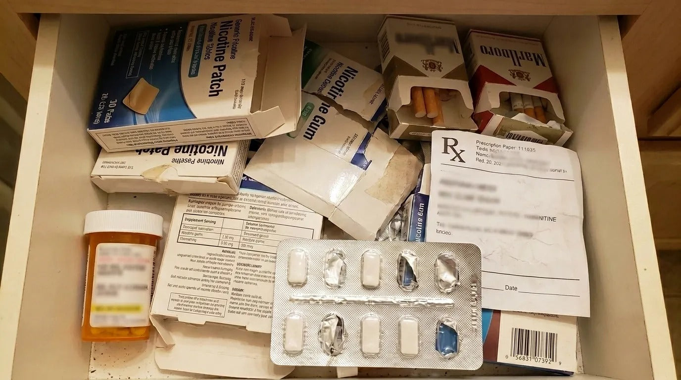 Fi&oacute;k nikotintapaszokkal, r&aacute;g&oacute;kkal, tablett&aacute;kkal &eacute;s cigarett&aacute;val