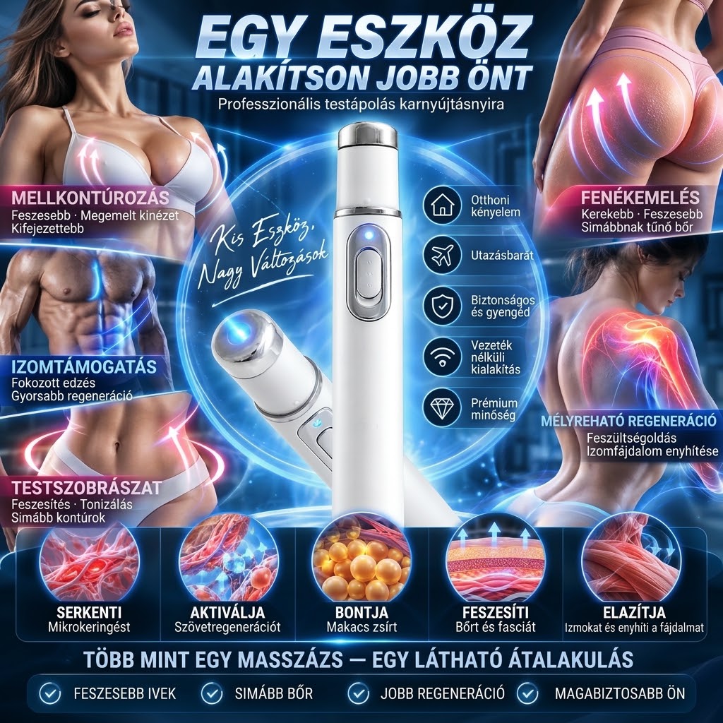 ULTRASONIC SHOCK WAVE BODY REMODELING SYSTEM™ – Fokozza a mell teltségét és megemeli a feneket. Serkenti az izomnövekedést. Fokozza a vérkeringést. Enyhíti a fájdalmat.