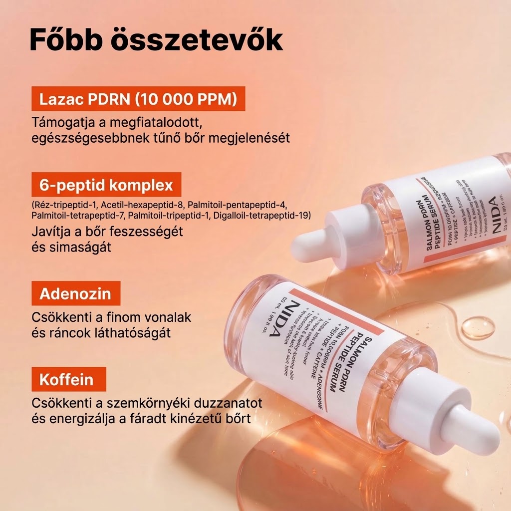 NIDA Lazac-PDRN Peptidszérum – 10 000 PPM lazac-PDRN a látványosan ragyogó, fiatalos bőrért!