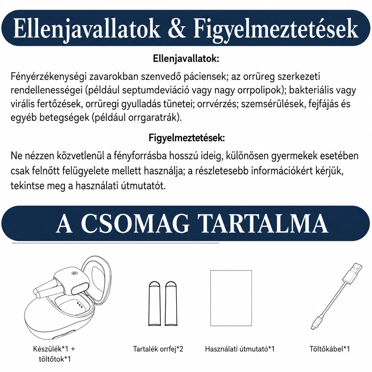 Allergiás nátha elleni készülék, orrlézeres terápia vörös és infravörös fénymasszázzsal, hordozható, újratölthető