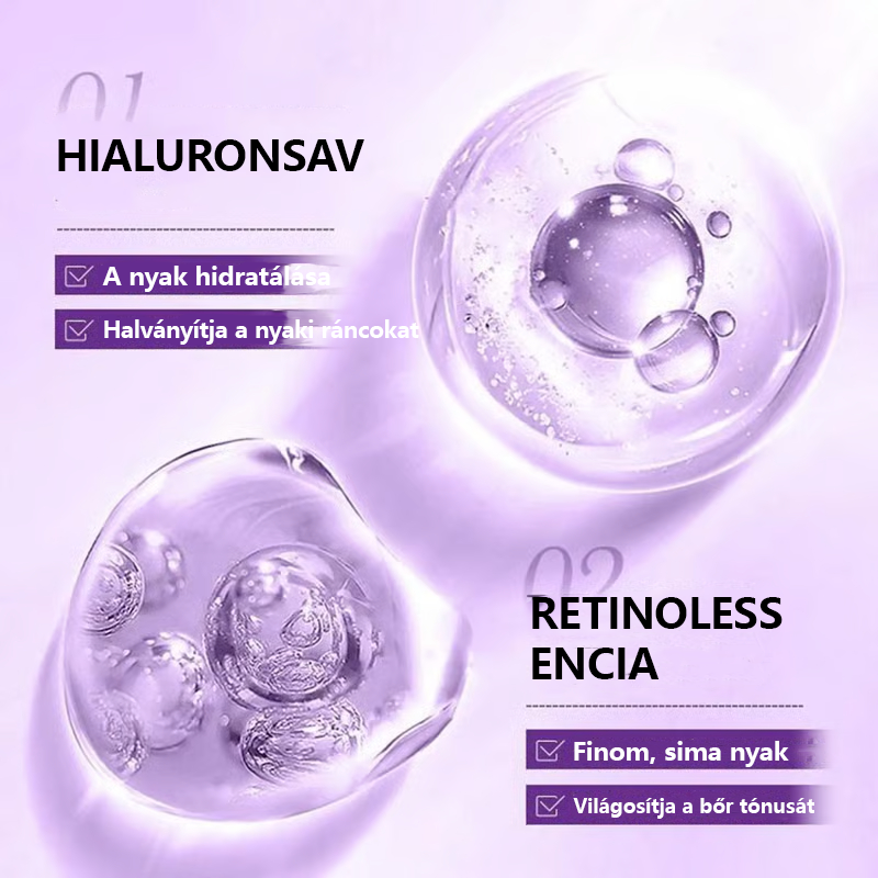 Pannon Patika®Rollerball masszázs nyakkrém 🧴 Kollagén és hialuronsav | Feszesíti a nyakat, csökkenti a nyaki ráncokat és a tokát