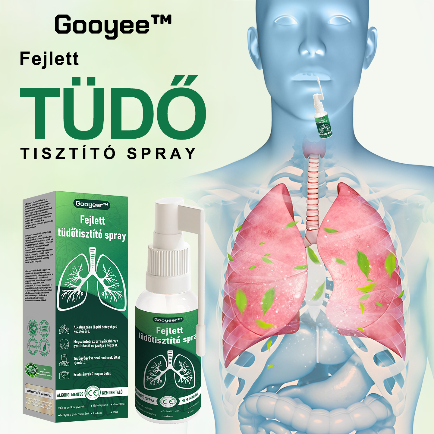 🍈🍈𝐆𝐨𝐨𝐲𝐞𝐞𝐫™ Fejlett Tüdőtisztító Spray -Támogatja a tüdő, a hörgők és az orrmelléküregek egészségét, elősegíti a légzőrendszer egészségét és a könnyebb légzést