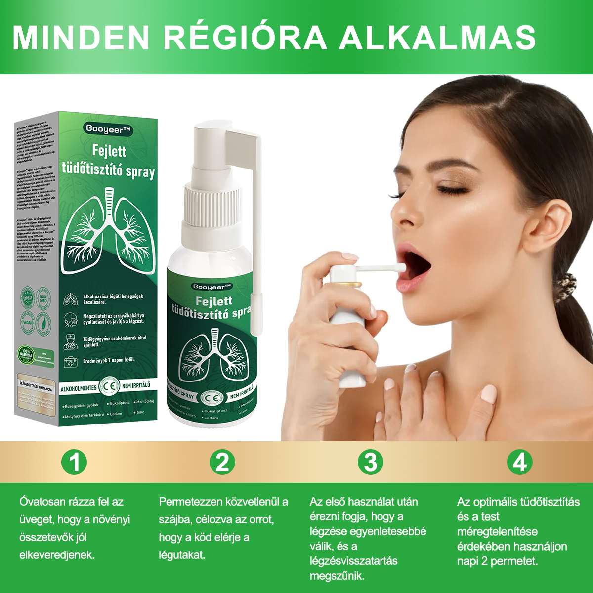 🍈🍈𝐆𝐨𝐨𝐲𝐞𝐞𝐫™ Fejlett Tüdőtisztító Spray -Támogatja a tüdő, a hörgők és az orrmelléküregek egészségét, elősegíti a légzőrendszer egészségét és a könnyebb légzést