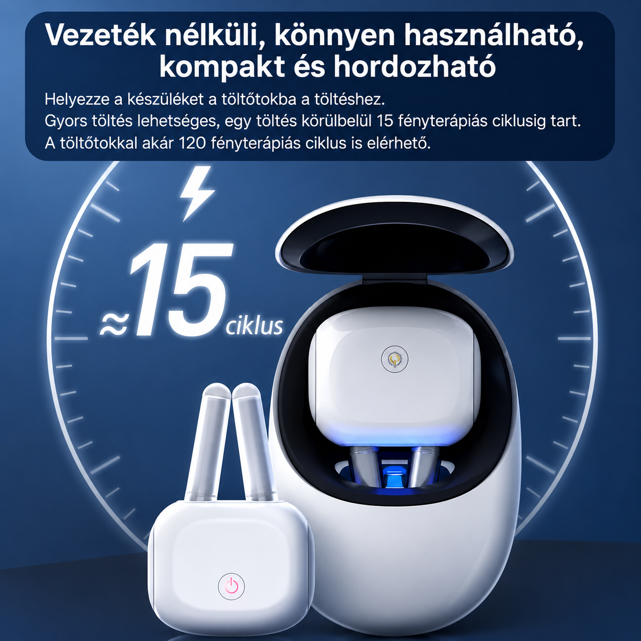 Allergiás nátha elleni készülék, orrlézeres terápia vörös és infravörös fénymasszázzsal, hordozható, újratölthető