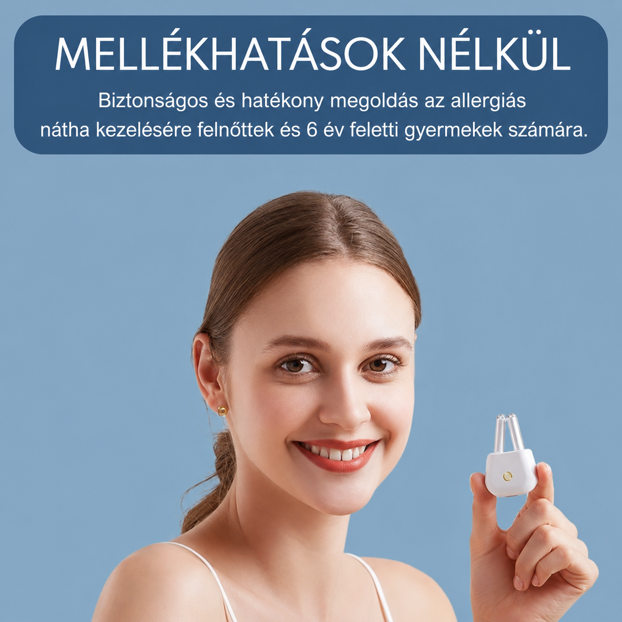 Allergiás nátha elleni készülék, orrlézeres terápia vörös és infravörös fénymasszázzsal, hordozható, újratölthető